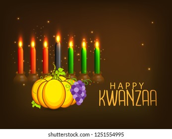 Illustration Of Happy Kwanzaa Greeting Card Background.