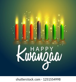 Illustration Of Happy Kwanzaa Greeting Card Background.