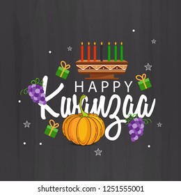 Illustration Of Happy Kwanzaa Greeting Card Background.