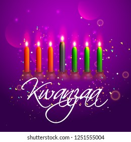 Illustration Of Happy Kwanzaa Greeting Card Background.