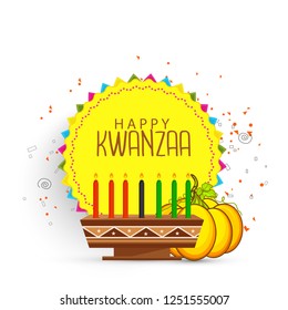 Illustration Of Happy Kwanzaa Greeting Card Background.