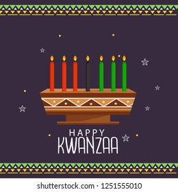 Illustration Of Happy Kwanzaa Greeting Card Background.