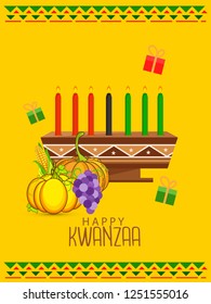 Illustration Of Happy Kwanzaa Greeting Card Background.