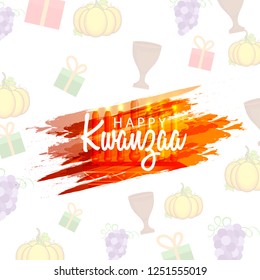 Illustration Of Happy Kwanzaa Greeting Card Background.