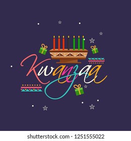 Illustration Of Happy Kwanzaa Greeting Card Background.