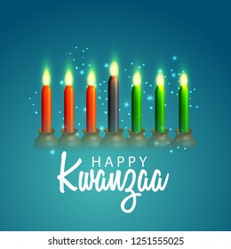 Illustration Of Happy Kwanzaa Greeting Card Background.