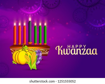 Illustration Of Happy Kwanzaa Greeting Card Background.