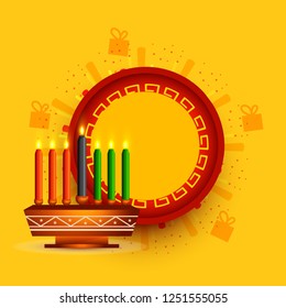 Illustration Of Happy Kwanzaa Greeting Card Background.