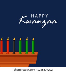 Illustration Of Happy Kwanzaa Greeting Card Background With Traditional Colored candles.