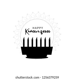 Illustration Of Happy Kwanzaa Greeting Card Background With Traditional Colored candles.