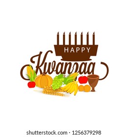 Illustration Of Happy Kwanzaa Greeting Card Background With Traditional Colored candles.