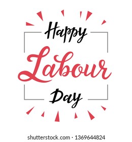 Illustration Of Happy Labour Day. Happy 1st may lettering. International Workers day illustration. Vector background.