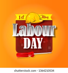 illustration of Happy Labour Day, First of May 