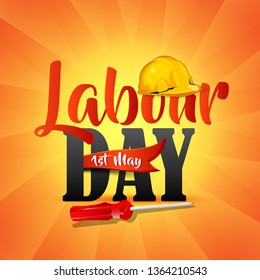 illustration of Happy Labour Day, First of May 