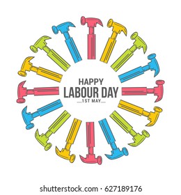 Illustration Of Happy Labour Day Poster Or Banner Background.
