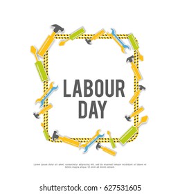 Illustration Of Happy Labour Day Poster Or Banner Background.