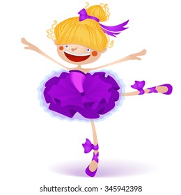 Illustration of happy little fairy ballerina. Nice cartoon character.