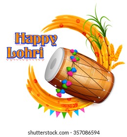 illustration of Happy Lohri background for Punjabi festival