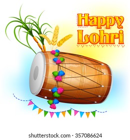 illustration of Happy Lohri background for Punjabi festival