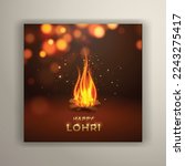 illustration of Happy Lohri holiday background for Punjabi sikh festival  flyer poster banner creative greeting