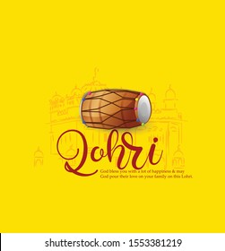 Illustration of Happy lohri holiday background for Punjabi festival 