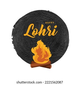 illustration of Happy Lohri holiday background for Punjabi sikh festival  flyer poster banner creative greeting