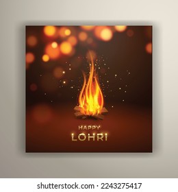 illustration of Happy Lohri holiday background for Punjabi sikh festival  flyer poster banner creative greeting