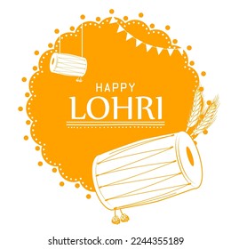 illustration of Happy Lohri holiday background for Punjabi festival