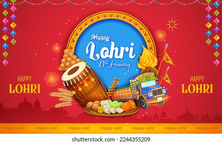 Illustration von Happy Lohri Feiertag für Punjabi Festival