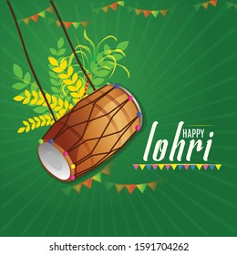 illustration of Happy Lohri holiday for Punjabi festival