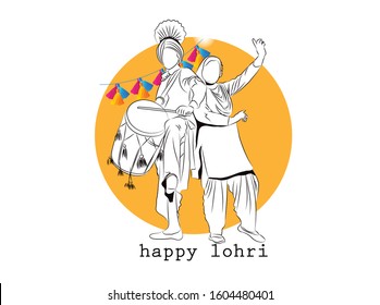 illustration of Happy Lohri , Punjabi festival