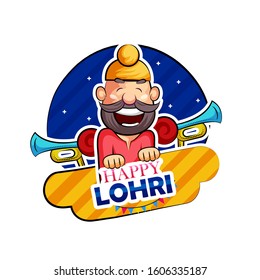illustration of Happy Lohri Punjabi festival.vector