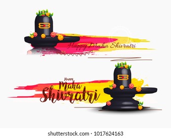 Illustration Of Happy Maha Shivaratri Hindu Festival,Poster Or Banner Background.