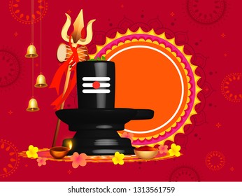 Illustration Of Happy Maha Shivaratri Hindu Festival Celebrate Of Shiva Lord,Poster Or Banner Background. Illustration Of Happy Maha Shivaratri Hindu Festival Celebrate Of Shiva Lord,Poster Or Banner Background.