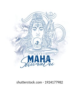 illustration Of Happy Maha Shivaratri Hindu Festival Celebrate Of Shiva Lord in hindi har har mahadev