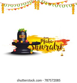 

Illustration Of Happy Maha Shivaratri Hindu Festival,Poster Or Banner Background.