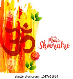 Illustration Of Happy Maha Shivratri Greeting Card Design.
