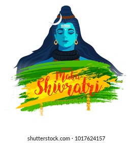 Illustration Of Happy Maha Shivratri Greeting Card Design.