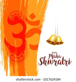 Illustration Of Happy Maha Shivratri Greeting Card Design.