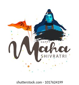 Illustration Of Happy Maha Shivratri Greeting Card Design.