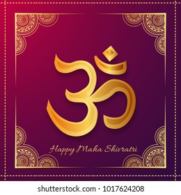 Illustration Of Happy Maha Shivratri Greeting Card Design.
