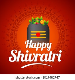 Illustration Of Happy Maha Shivratri Greeting Card Design.
