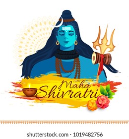 Illustration Of Happy Maha Shivratri Greeting Card Design.