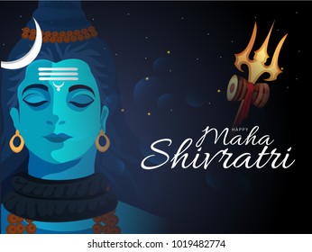 Illustration Happy Maha Shivratri Greeting Card Stock Vector (Royalty ...