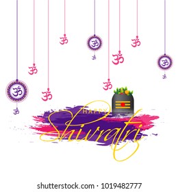 Illustration Of Happy Maha Shivratri Greeting Card Design.