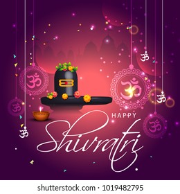 Illustration Of Happy Maha Shivratri Greeting Card Design.