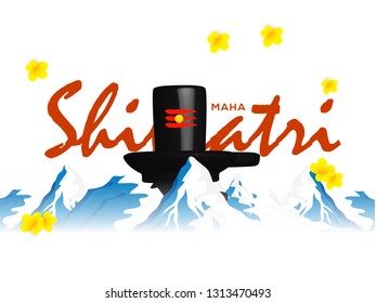 Illustration Of Happy Maha Shivratri Greeting Card Design.