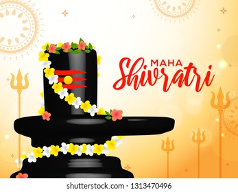 Illustration Of Happy Maha Shivratri Greeting Card Design.
