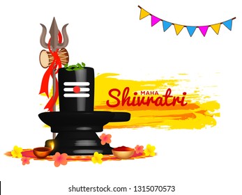 Illustration Of Happy Maha Shivratri Greeting Card Design.