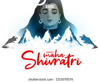 Illustration Of Happy Maha Shivratri Greeting Card Design. Illustration Of Happy Maha Shivratri Greeting Card Design.